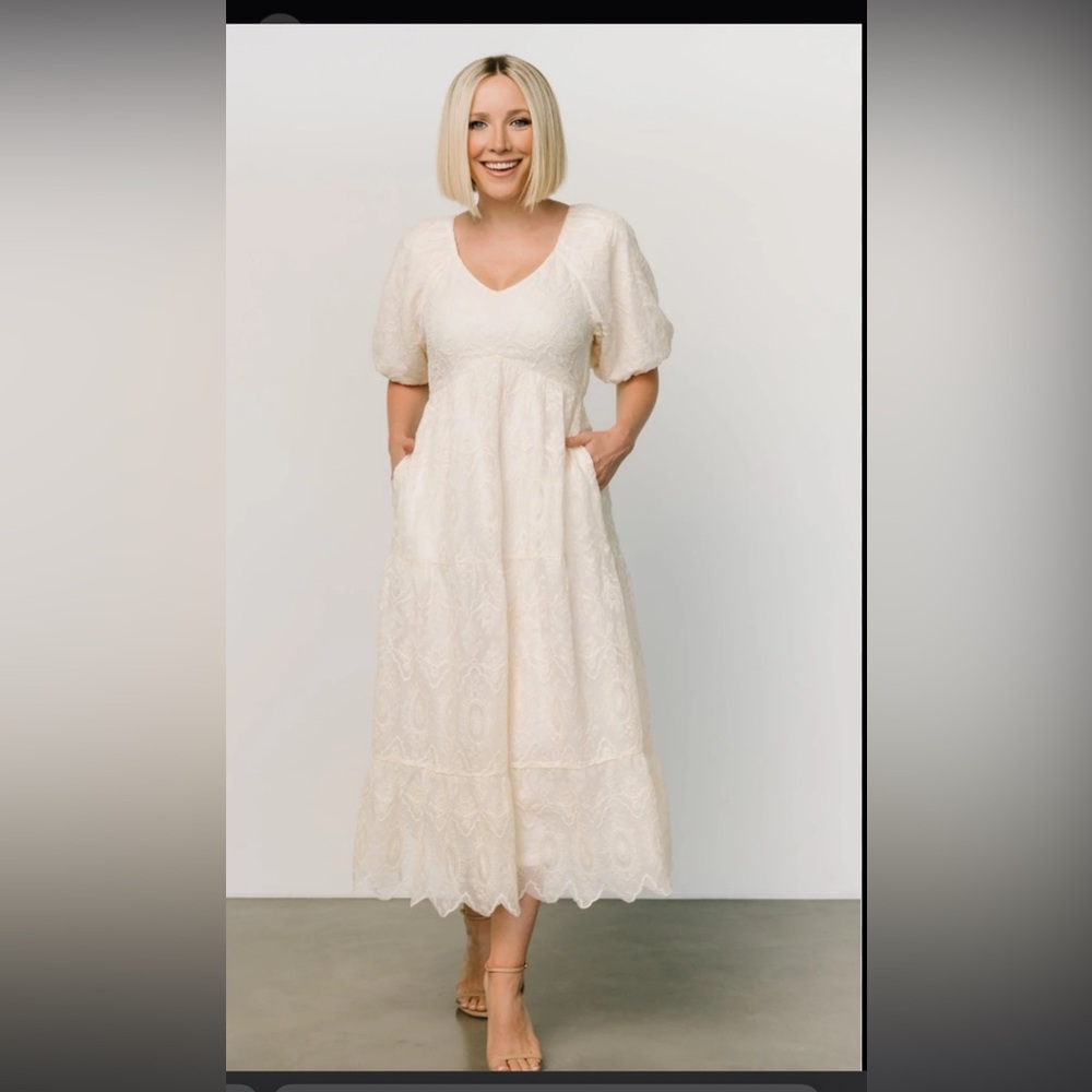 Baltic born Rawlins ivory embroidered dress.